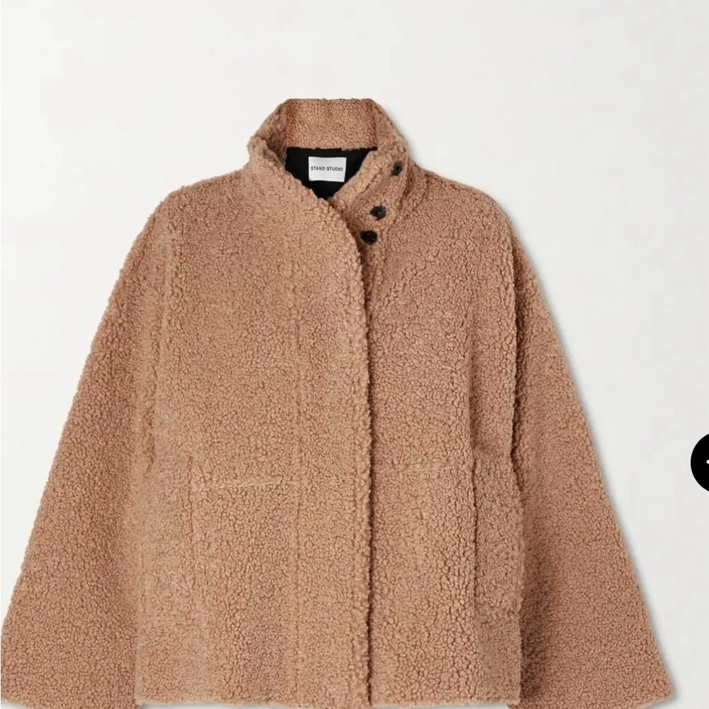 STAND STUDIO Hazel faux shearling jacket- brown